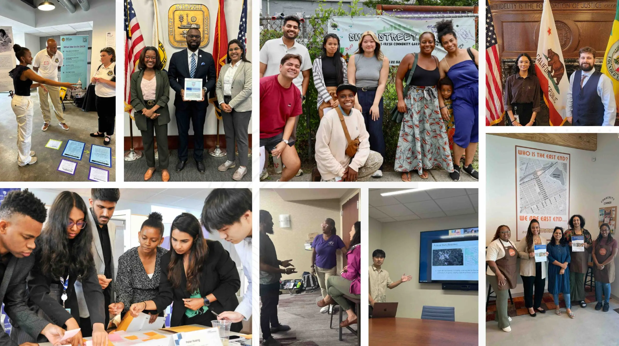 Photo collage of BCPI Summer Scholars—JHU graduate students engaged in various workshops.